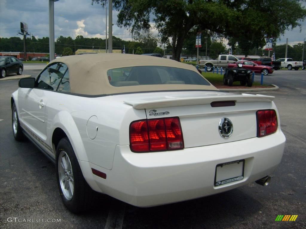 2007 Mustang V6 Premium Convertible - Performance White / Medium Parchment photo #5