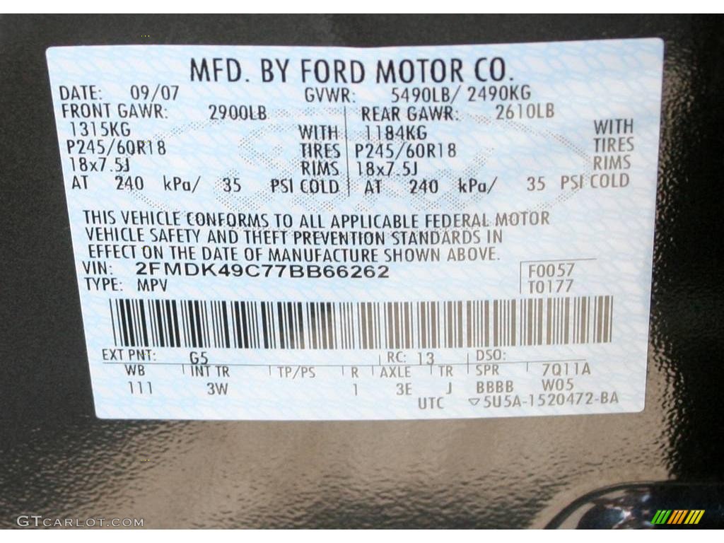 2007 Edge SEL Plus AWD - Carbon Metallic / Charcoal Black photo #17