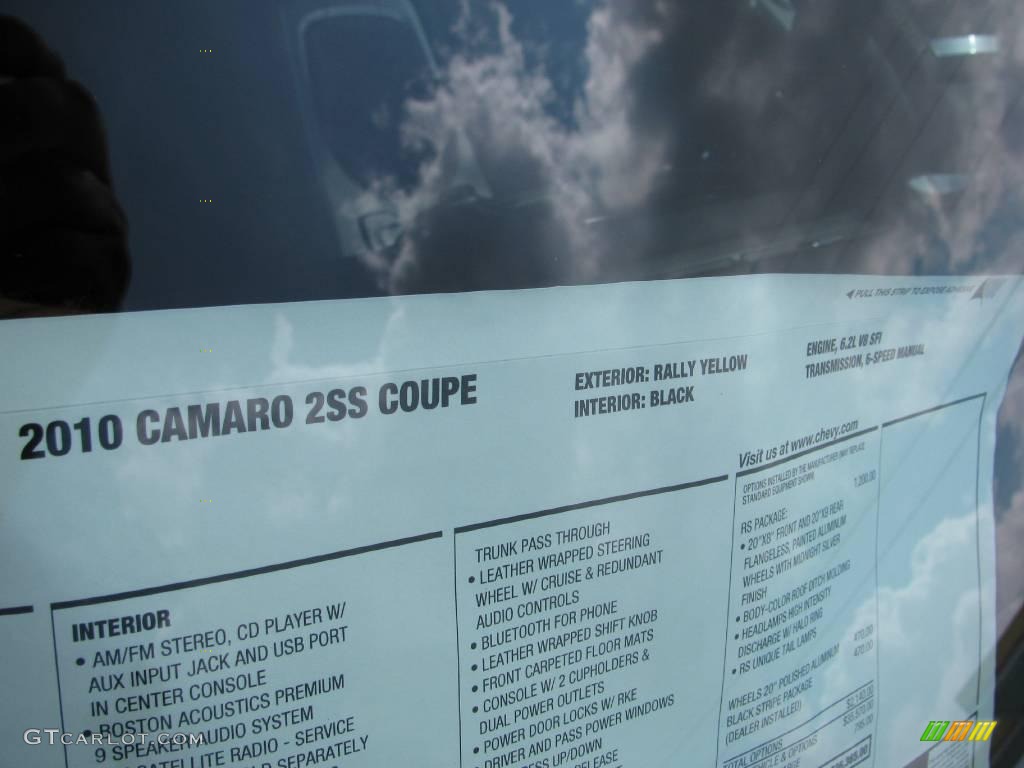 2010 Camaro SS Coupe - Rally Yellow / Black photo #46