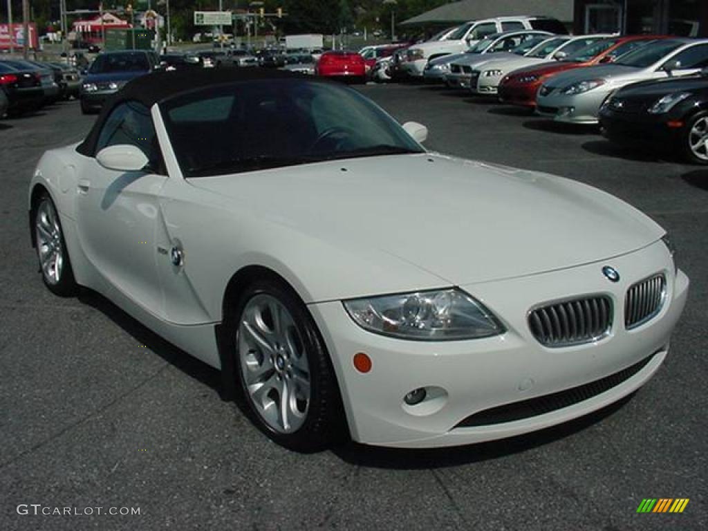 2005 Z4 3.0i Roadster - Alpine White / Dream Red/Black photo #1