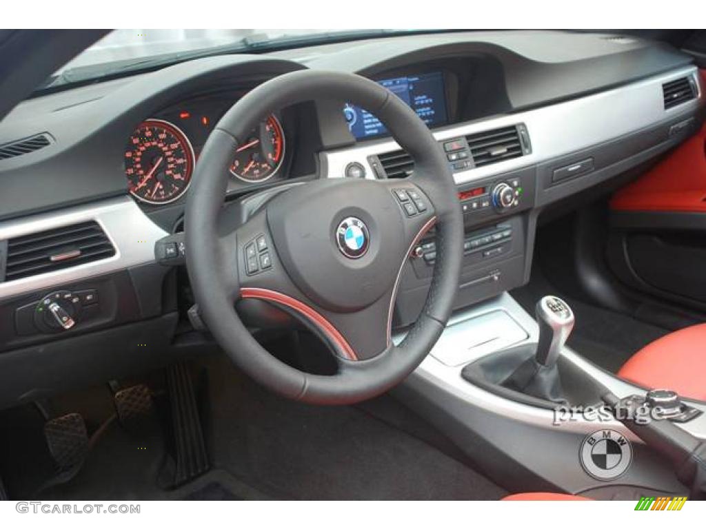 2009 3 Series 335i Convertible - Space Grey Metallic / Coral Red/Black Dakota Leather photo #14