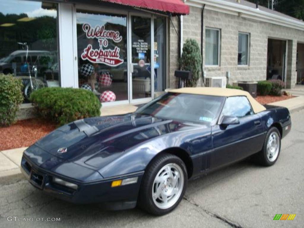 1989 Corvette Convertible - Dark Blue Metallic / Saddle photo #1