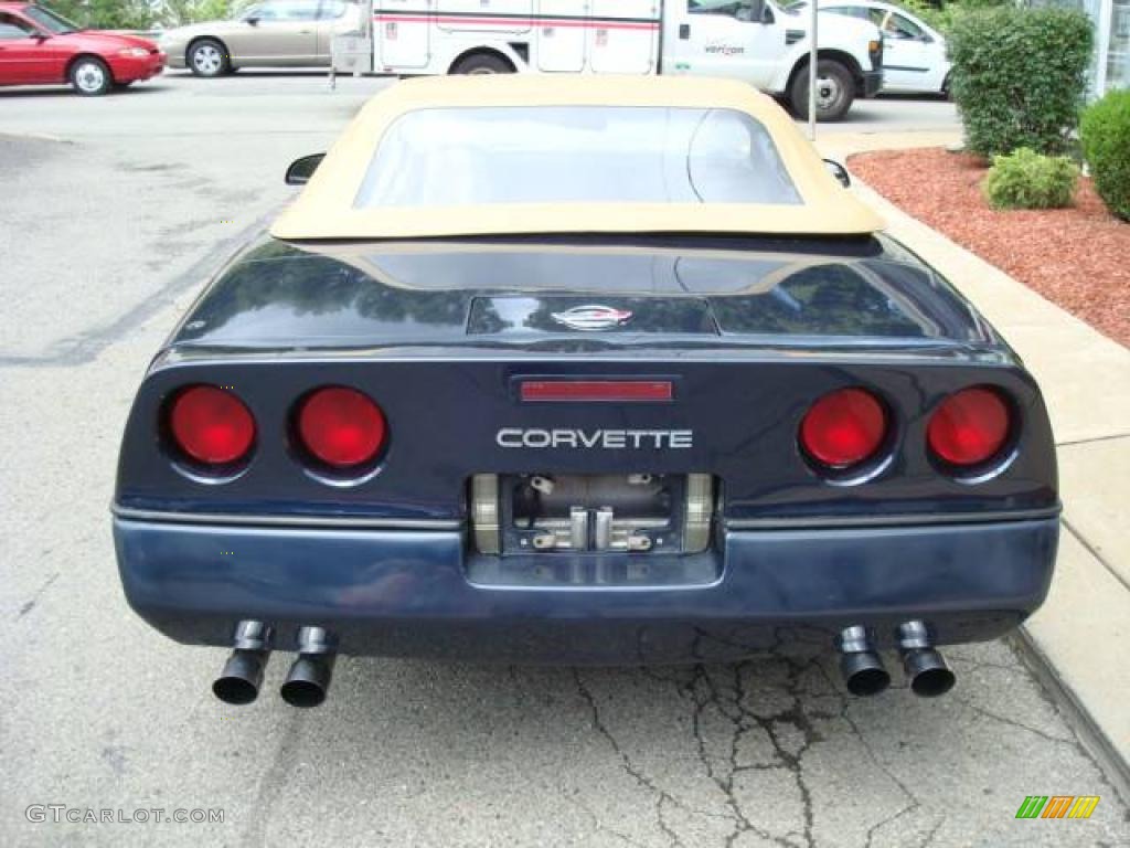 1989 Corvette Convertible - Dark Blue Metallic / Saddle photo #3