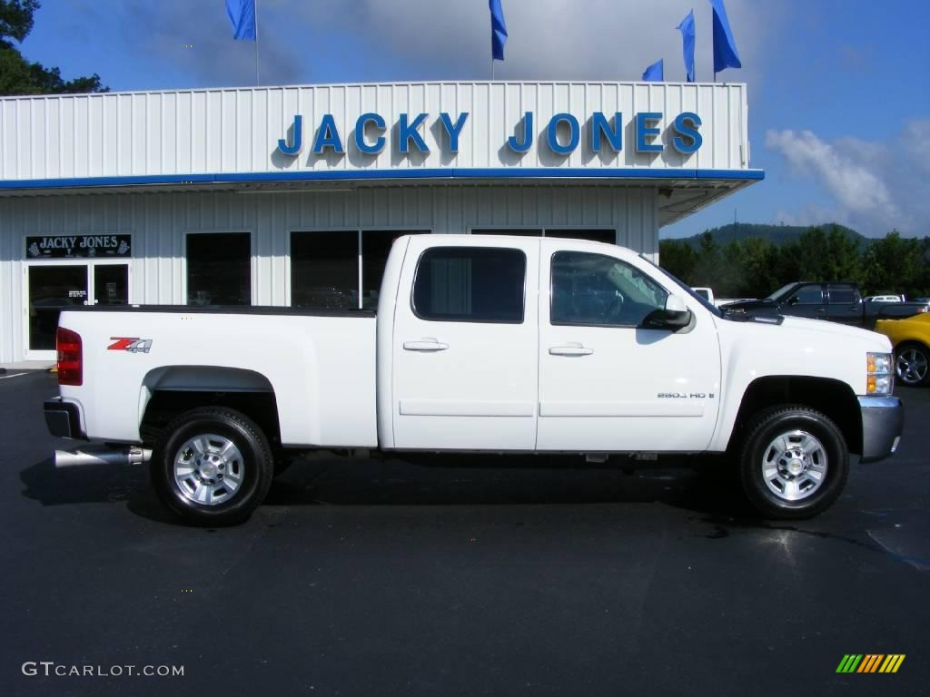 2008 Silverado 2500HD LTZ Crew Cab 4x4 - Summit White / Ebony Black photo #1