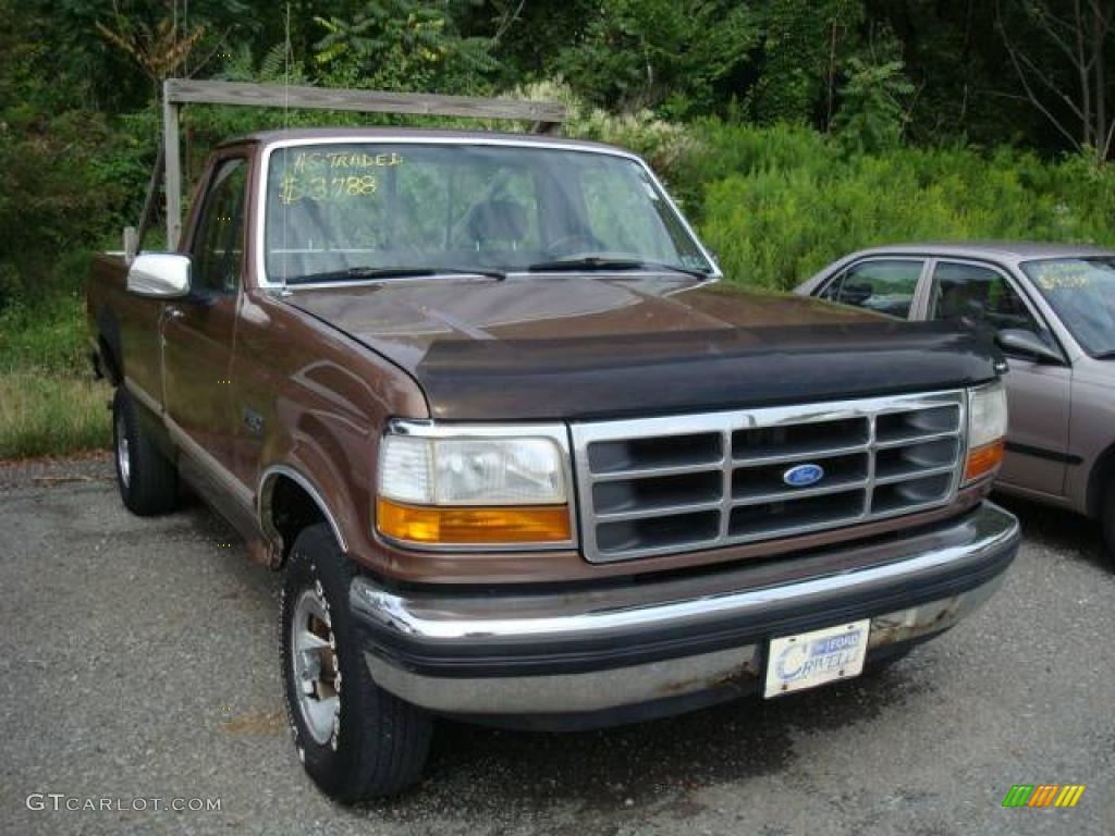 1992 F150 S Regular Cab 4x4 - Medium Light Mocha Metallic / Tan photo #1