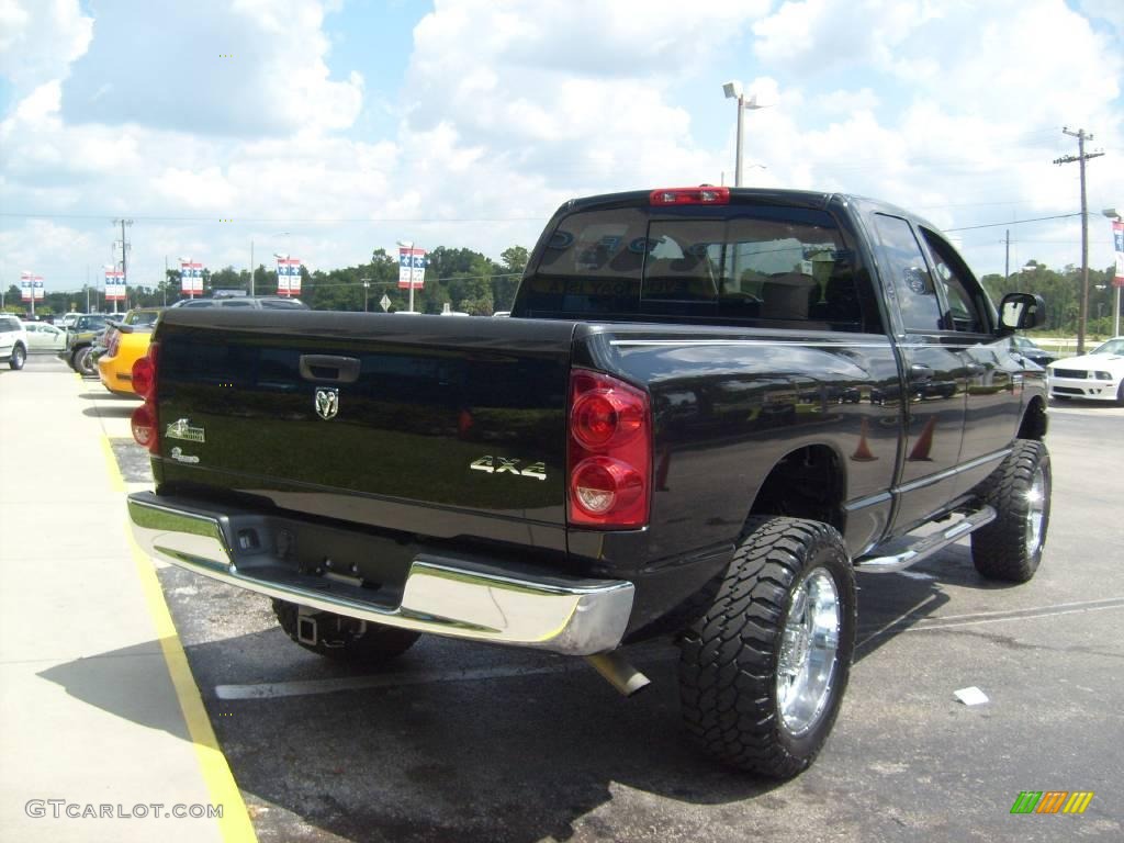 2008 Ram 2500 Big Horn Quad Cab 4x4 - Brilliant Black Crystal Pearl / Medium Slate Gray photo #3