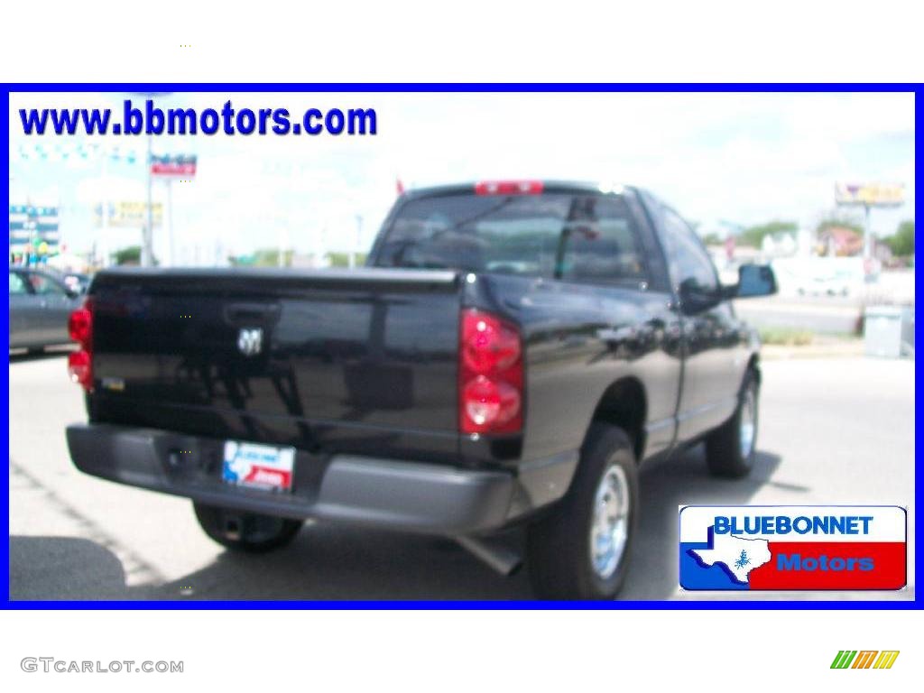2008 Ram 1500 ST Regular Cab - Brilliant Black Crystal Pearl / Medium Slate Gray photo #3