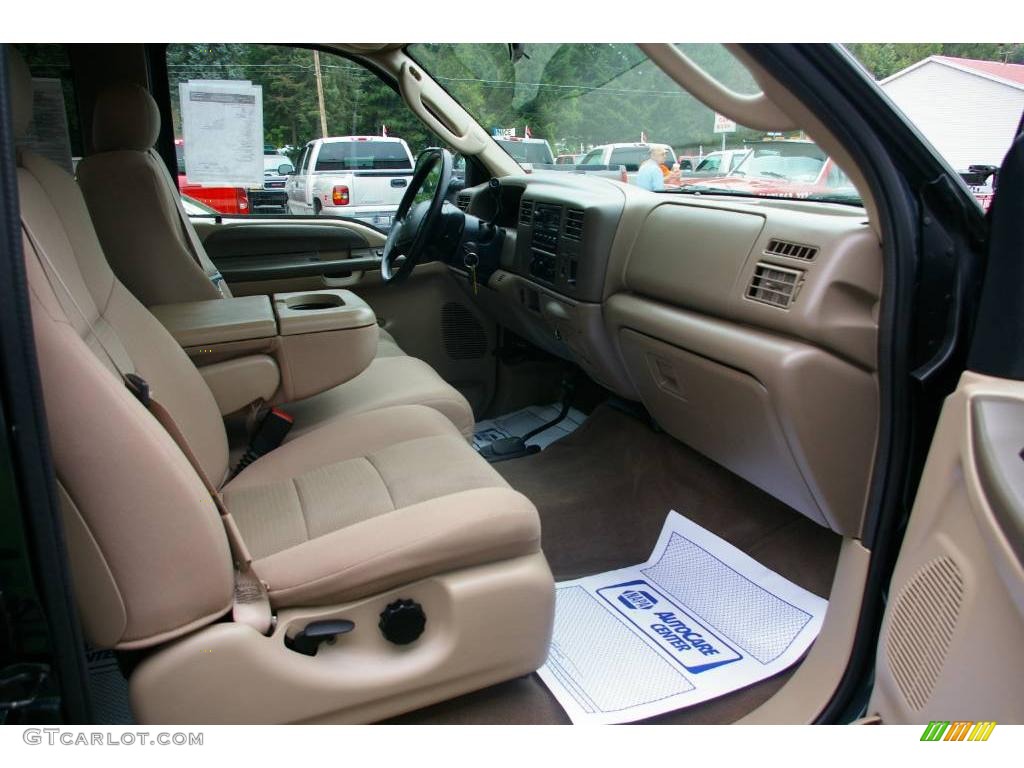2004 F350 Super Duty XLT SuperCab 4x4 - Dark Green Satin / Medium Parchment photo #14