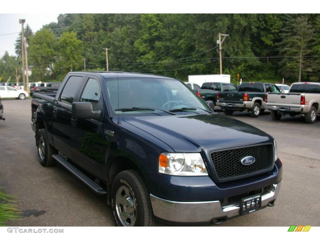 2005 F150 XLT SuperCrew 4x4 - True Blue Metallic / Medium Flint Grey photo #14