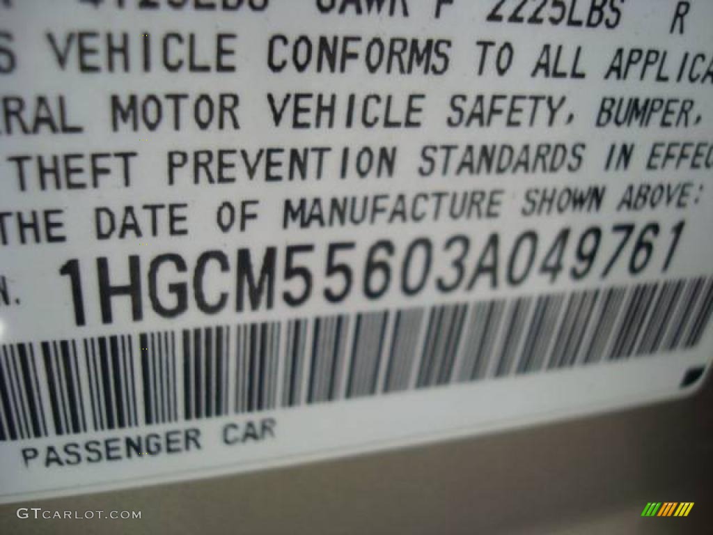 2003 Accord EX-L Sedan - Desert Mist Metallic / Ivory photo #14