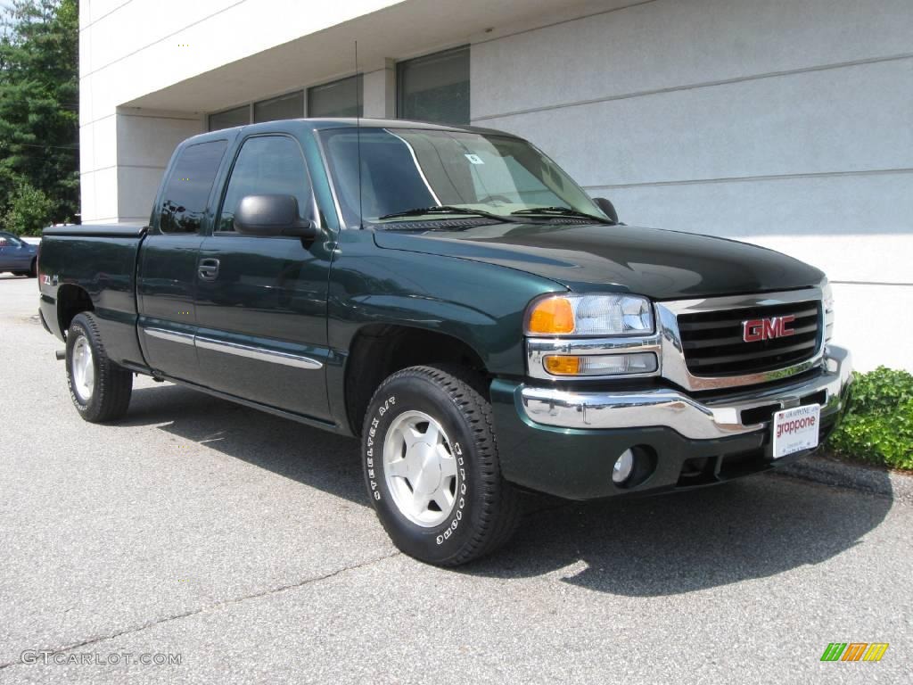 2004 Sierra 1500 SLE Extended Cab 4x4 - Polo Green Metallic / Neutral photo #1