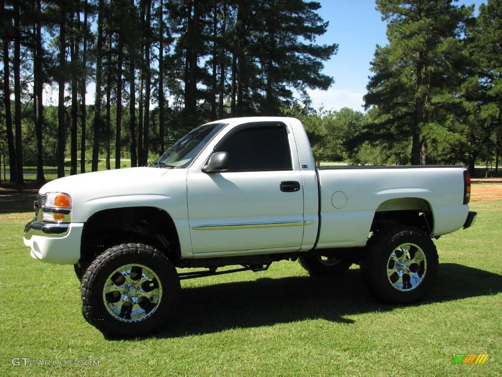 2005 Sierra 1500 SLE Regular Cab 4x4 - Summit White / Neutral photo #1