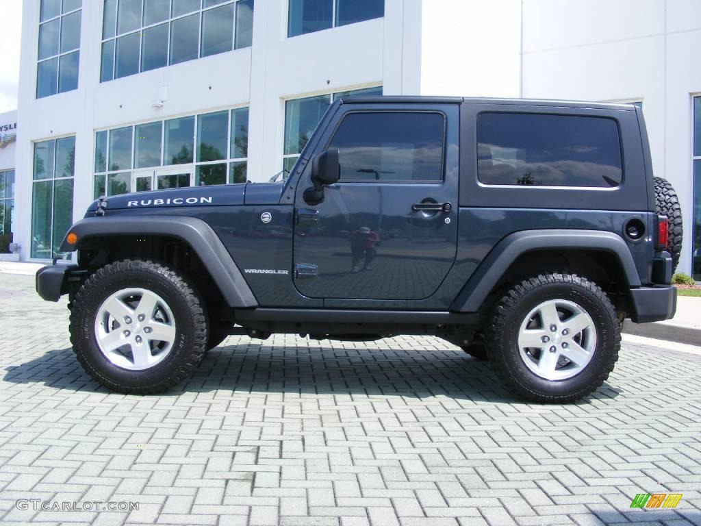 2008 Wrangler Rubicon 4x4 - Steel Blue Metallic / Dark Khaki/Medium Khaki photo #2