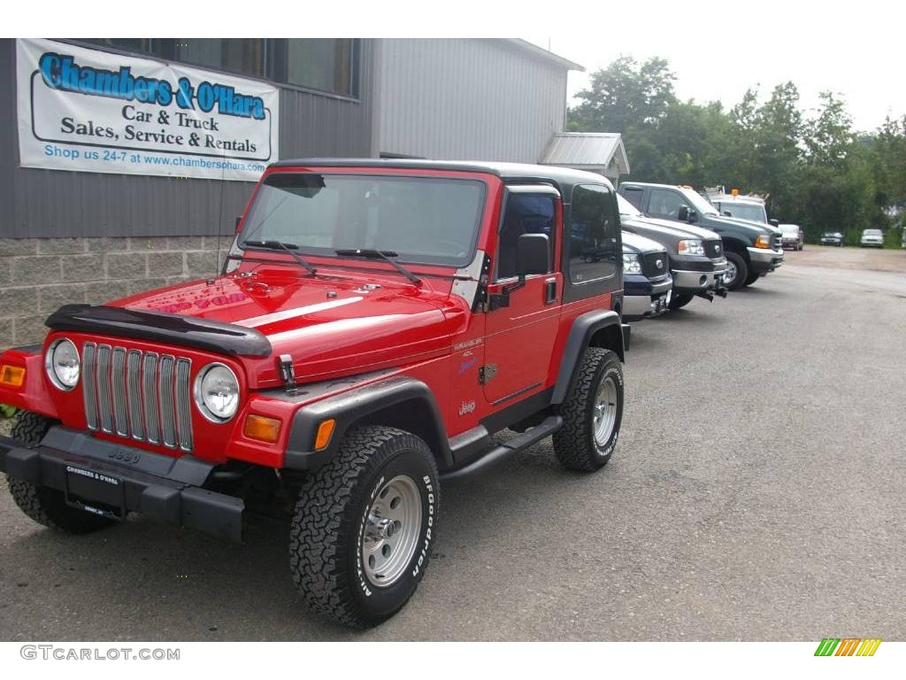 1998 Wrangler Sport 4x4 - Flame Red / Gray photo #1