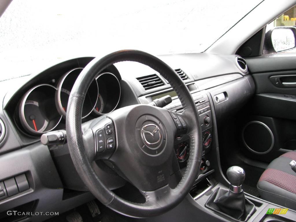 2006 MAZDA3 s Touring Sedan - Titanium Gray Metallic / Black/Red photo #8