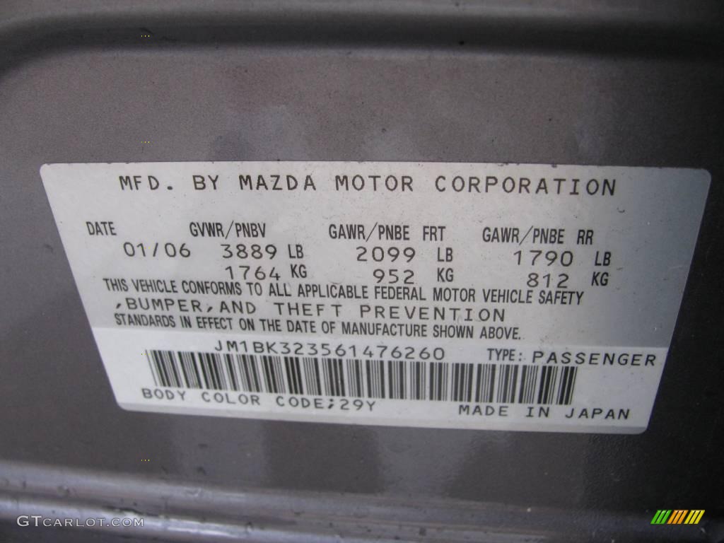 2006 MAZDA3 s Touring Sedan - Titanium Gray Metallic / Black/Red photo #14