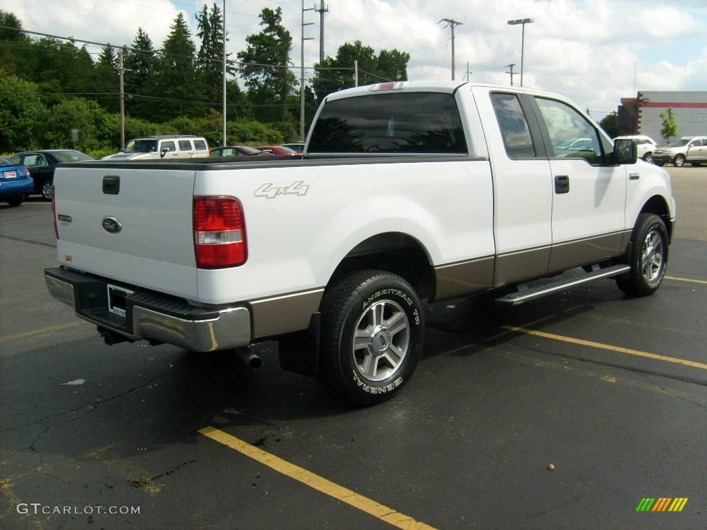 2006 F150 XLT SuperCab 4x4 - Oxford White / Tan photo #4