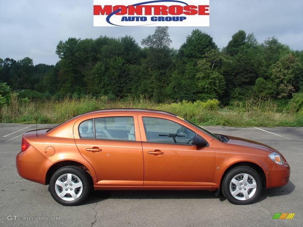 2007 Cobalt LS Sedan - Sunburst Orange Metallic / Gray photo #1