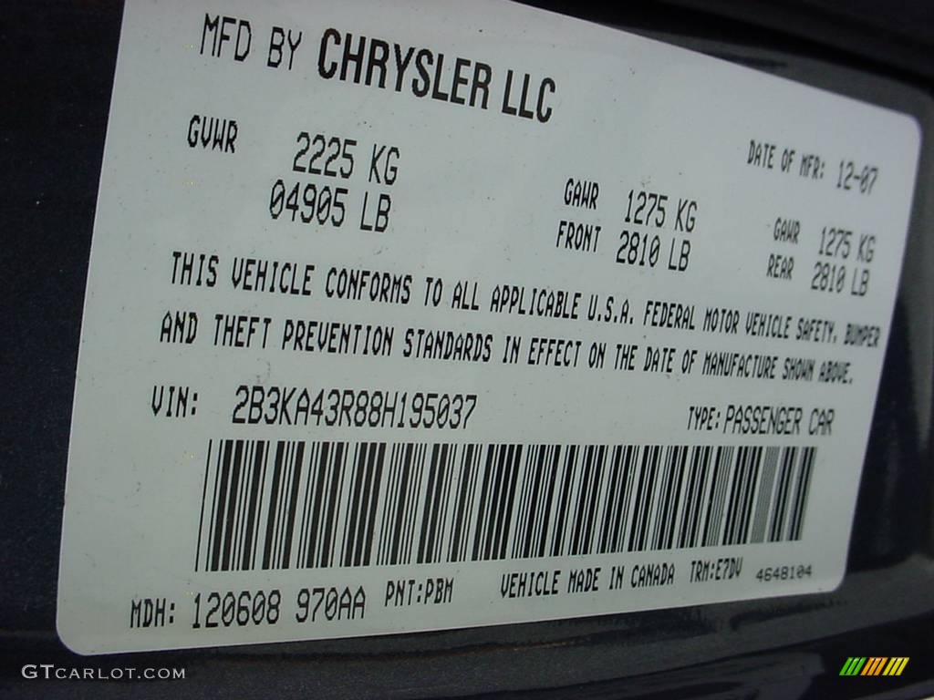 2008 Charger Police Package - Steel Blue Metallic / Dark Slate Gray photo #16