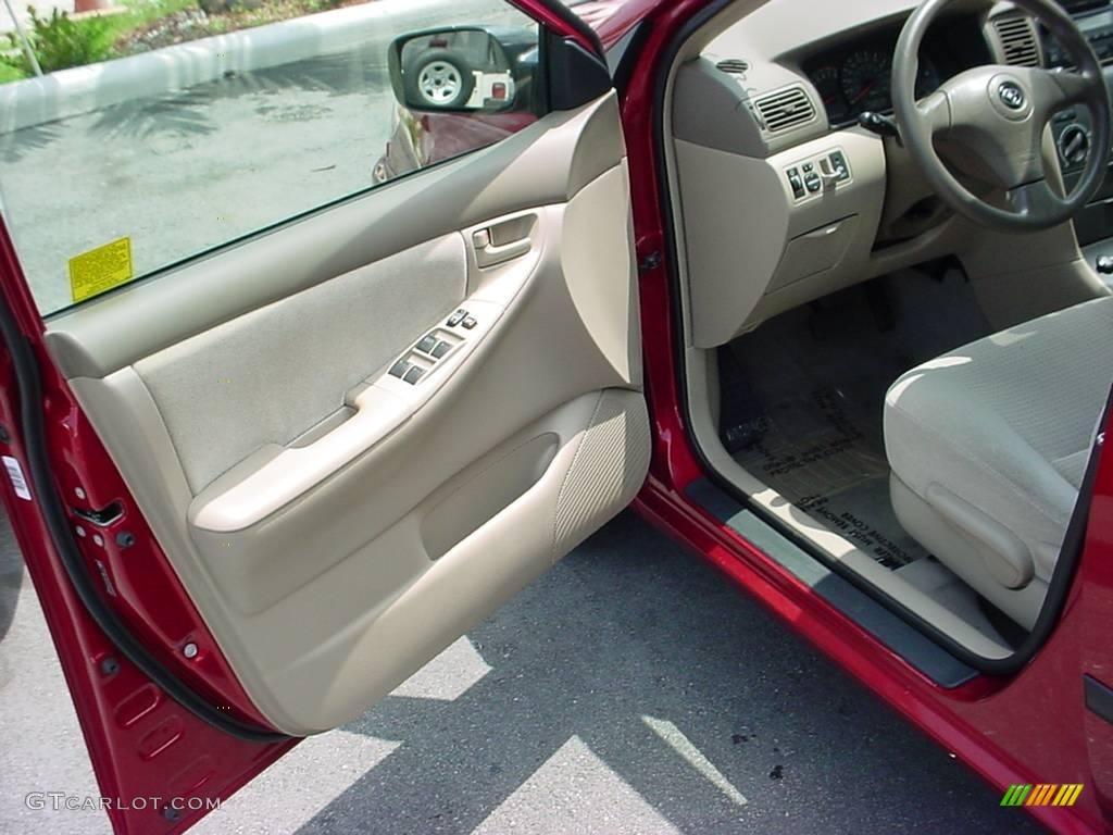 2007 Corolla CE - Impulse Red Pearl / Beige photo #9