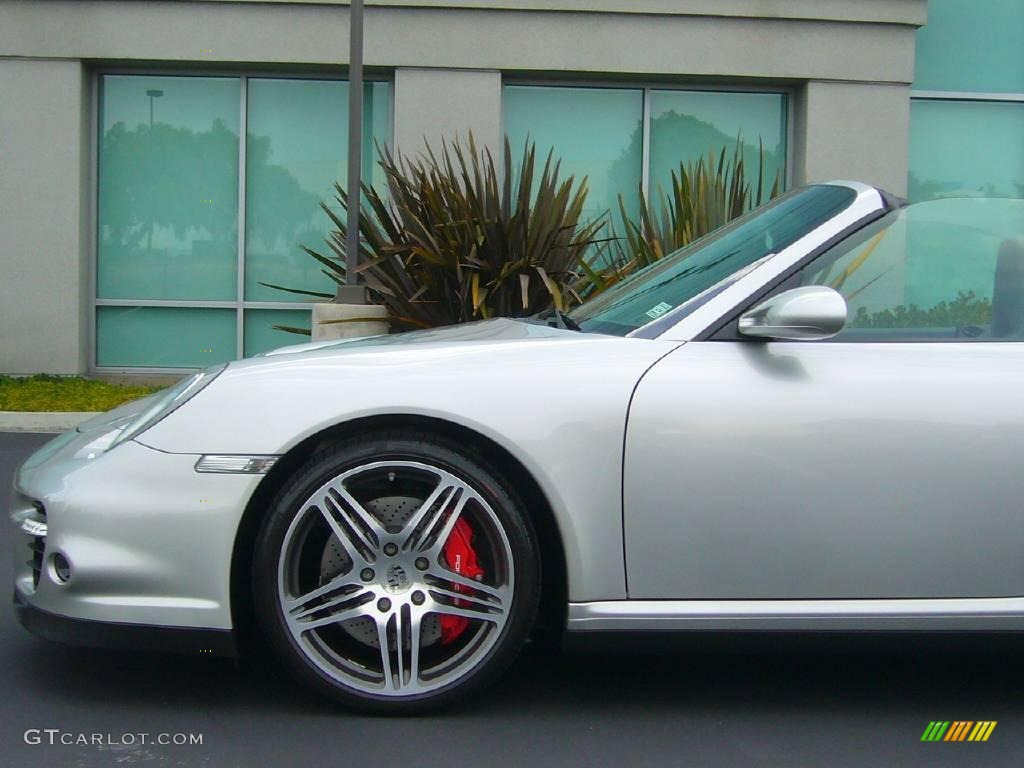 2008 911 Turbo Cabriolet - Arctic Silver Metallic / Black/Stone Grey photo #4