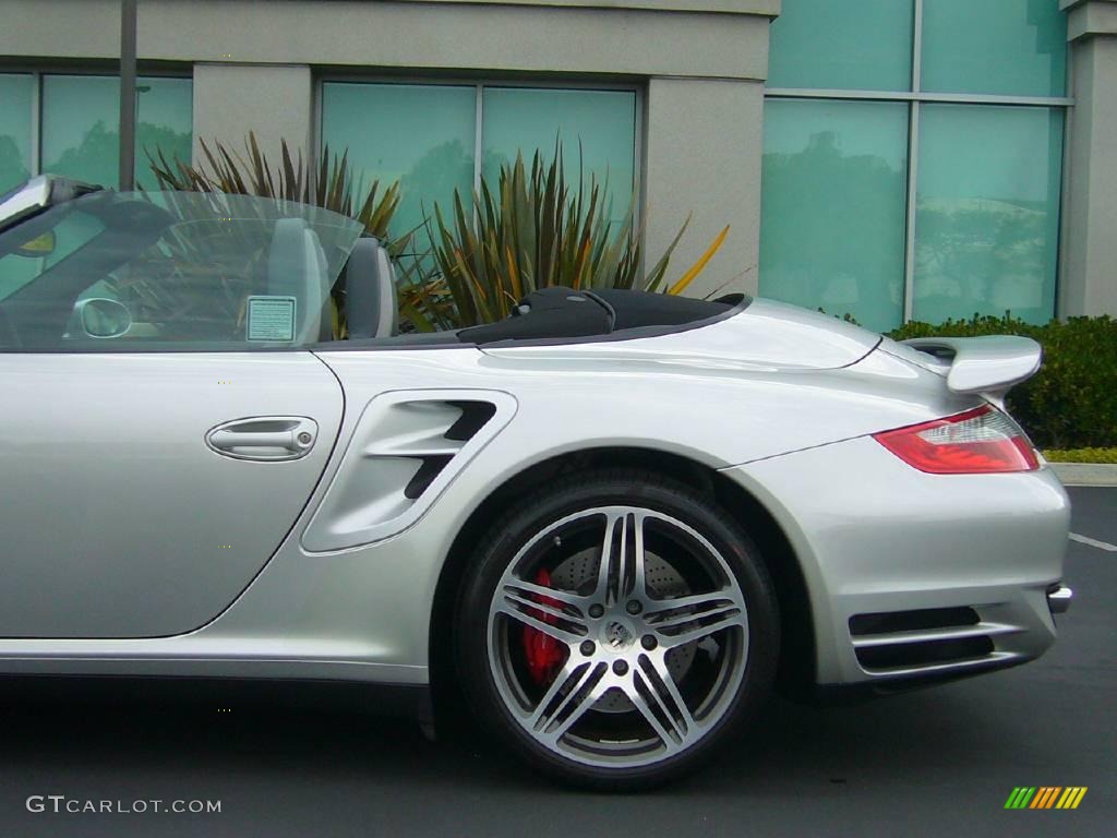 2008 911 Turbo Cabriolet - Arctic Silver Metallic / Black/Stone Grey photo #5