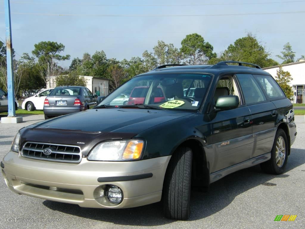 2001 Outback Limited Wagon - Timberline Green Metallic / Beige photo #1
