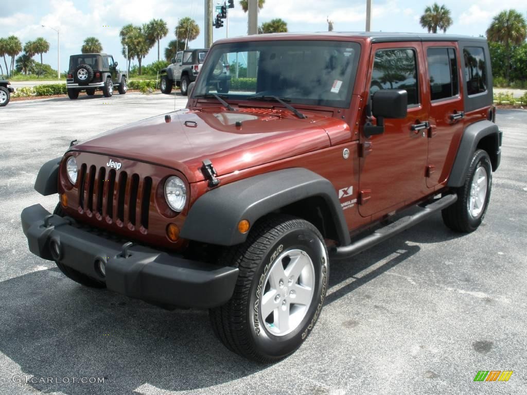 2008 Wrangler Unlimited X 4x4 - Red Rock Crystal Pearl / Dark Khaki/Medium Khaki photo #1