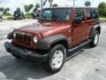 2008 Red Rock Crystal Pearl Jeep Wrangler Unlimited X 4x4  photo #1
