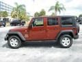 2008 Red Rock Crystal Pearl Jeep Wrangler Unlimited X 4x4  photo #2