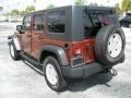 2008 Red Rock Crystal Pearl Jeep Wrangler Unlimited X 4x4  photo #3