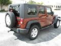 2008 Red Rock Crystal Pearl Jeep Wrangler Unlimited X 4x4  photo #5