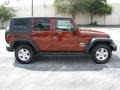 2008 Red Rock Crystal Pearl Jeep Wrangler Unlimited X 4x4  photo #6