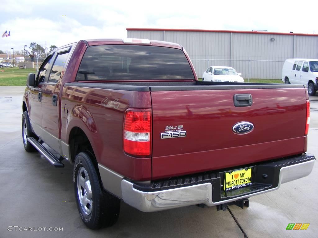 2006 F150 XLT SuperCrew 4x4 - Dark Toreador Red Metallic / Tan photo #8