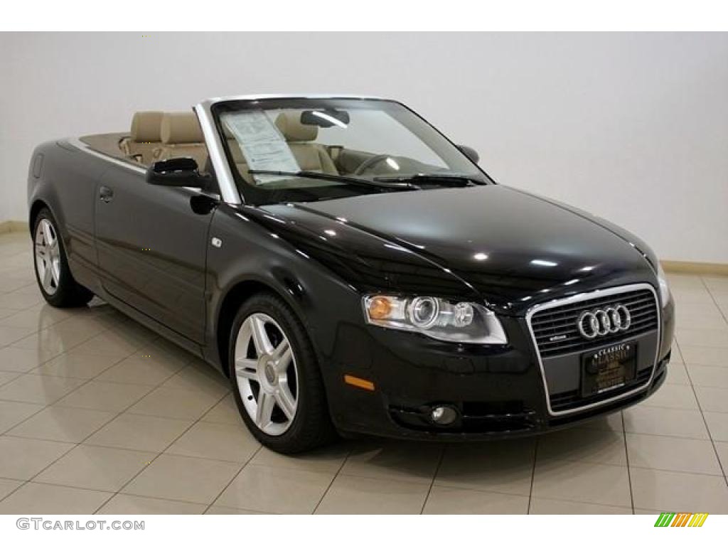 2007 A4 2.0T quattro Cabriolet - Brilliant Black / Beige photo #1