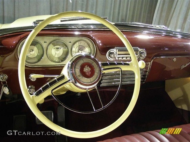 1953 Packard Caribbean Convertible Club Coupe Model 2631 Yellow/Burgundy Steering Wheel Photo #165971