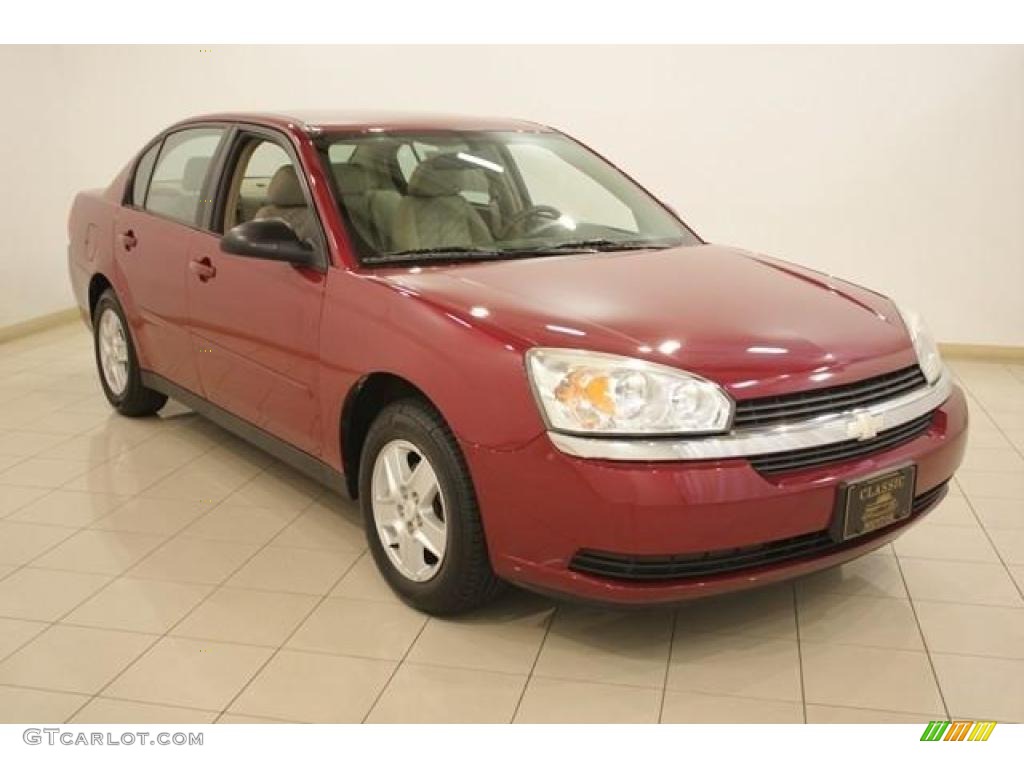 2004 Malibu LS V6 Sedan - Sport Red Metallic / Neutral photo #1