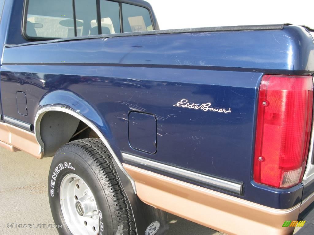 1995 F150 Eddie Bauer Extended Cab 4x4 - Medium Royale Blue Pearl / Beige photo #16