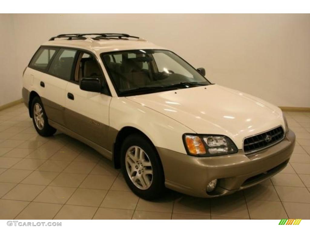2003 Outback Wagon - White Frost Pearl / Beige photo #1