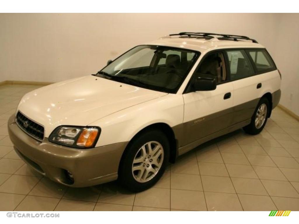 2003 Outback Wagon - White Frost Pearl / Beige photo #3