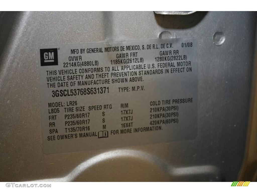 2008 VUE XR - Silver Pearl / Gray photo #21