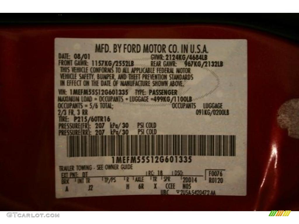 2002 Sable LS Premium Sedan - Matador Red Metallic / Medium Graphite photo #21