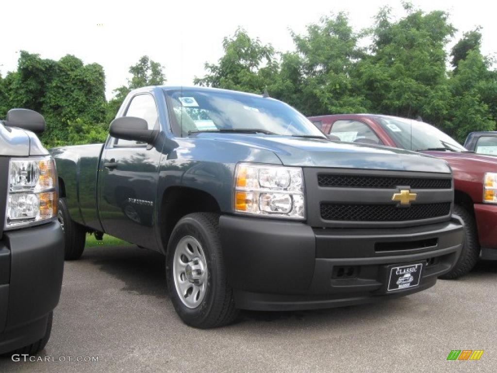 2009 Silverado 1500 Regular Cab - Blue Granite Metallic / Dark Titanium photo #2