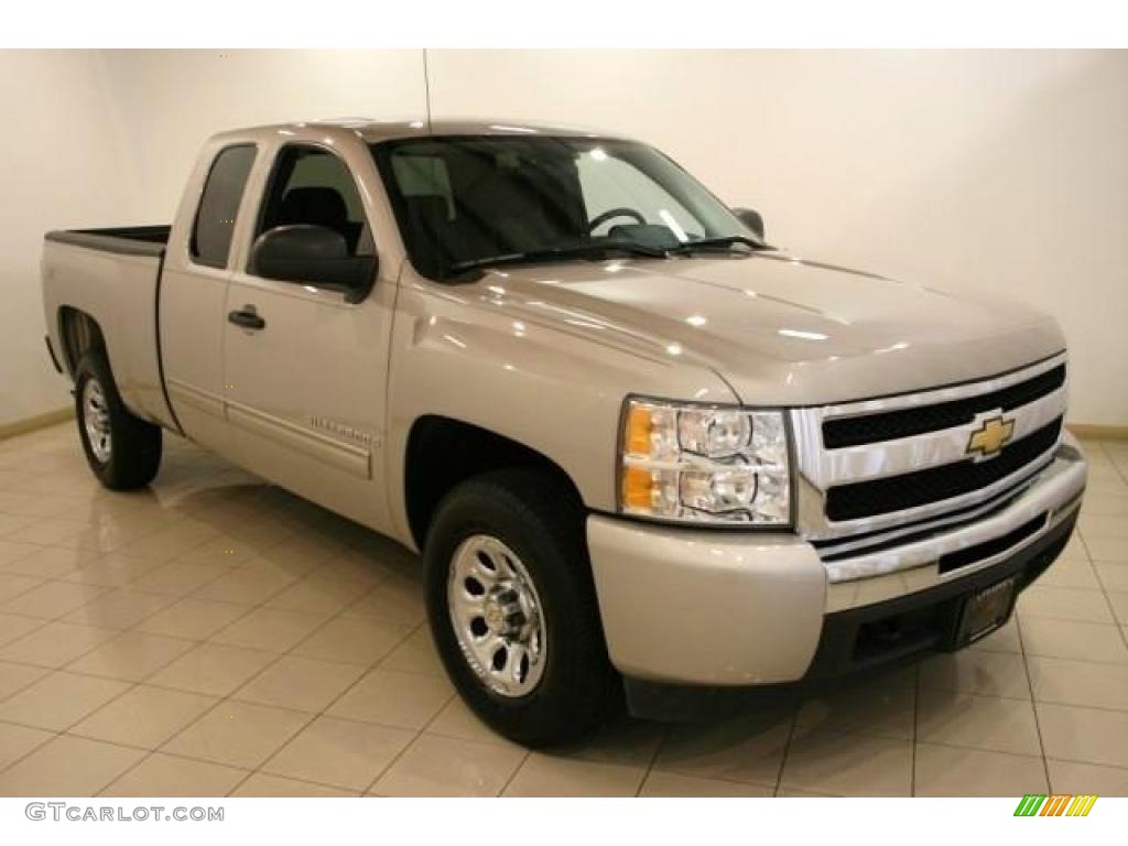 2009 Silverado 1500 LT Extended Cab 4x4 - Silver Birch Metallic / Ebony photo #1