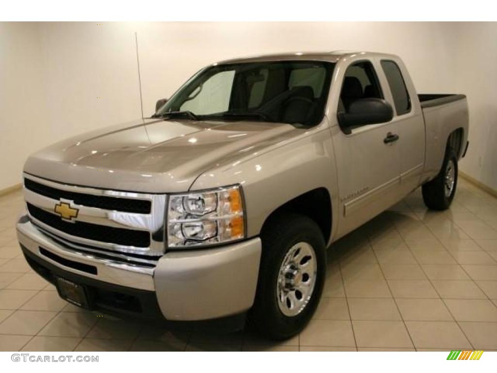 2009 Silverado 1500 LT Extended Cab 4x4 - Silver Birch Metallic / Ebony photo #3