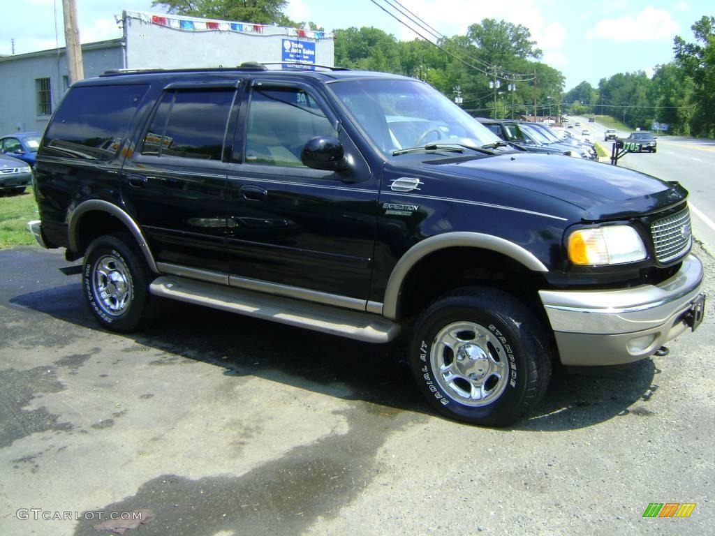 2001 Expedition Eddie Bauer 4x4 - Black Clearcoat / Medium Parchment photo #6