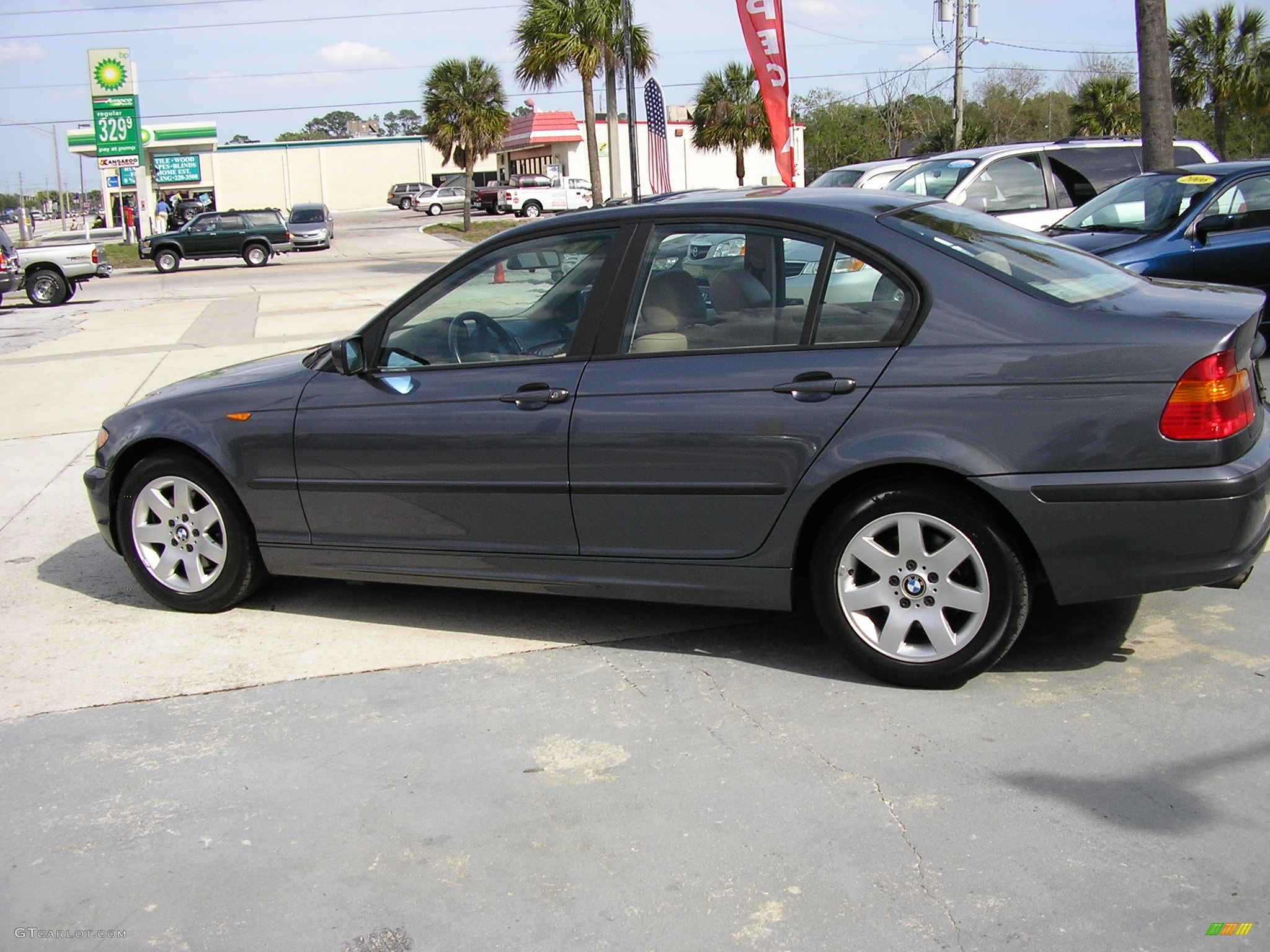 2002 3 Series 325i Sedan - Steel Grey Metallic / Beige photo #4