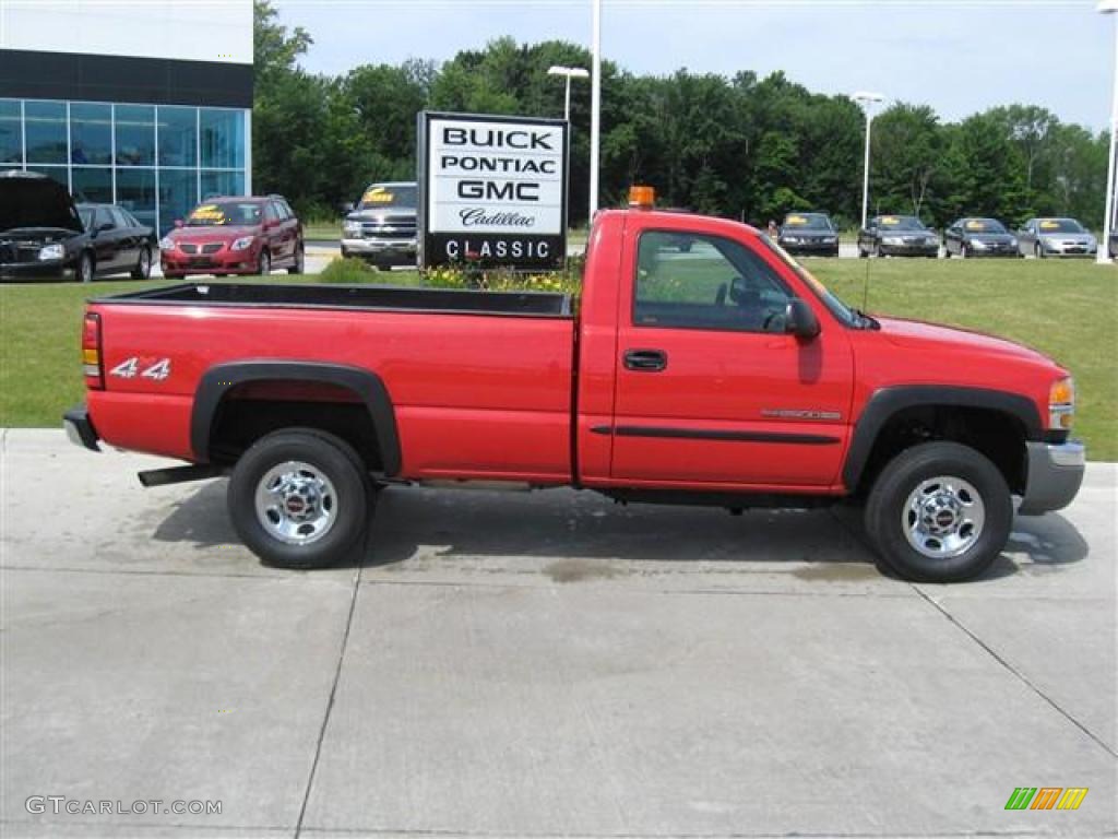 2005 Sierra 2500HD SLE Regular Cab 4x4 - Fire Red / Dark Pewter photo #1