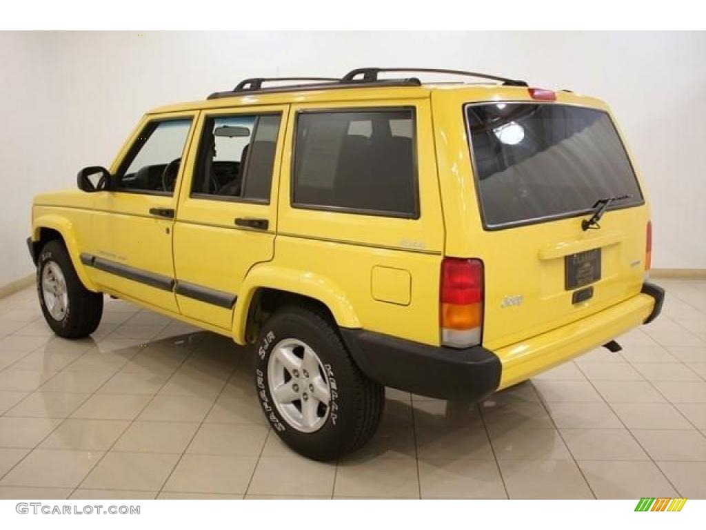 2001 Cherokee Sport 4x4 - Solar Yellow / Agate photo #5