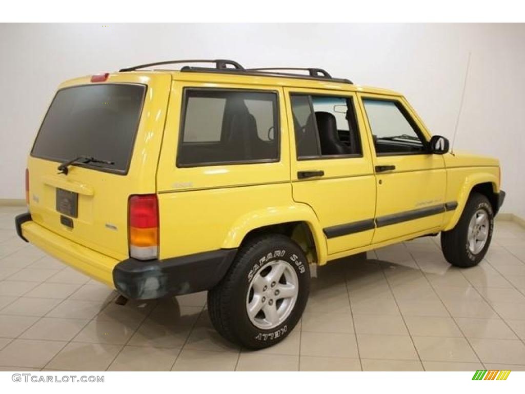 2001 Cherokee Sport 4x4 - Solar Yellow / Agate photo #7